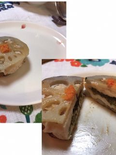 春が来た!蕗味噌鶏団子の蓮根挟み焼き-レシピのメイン写真