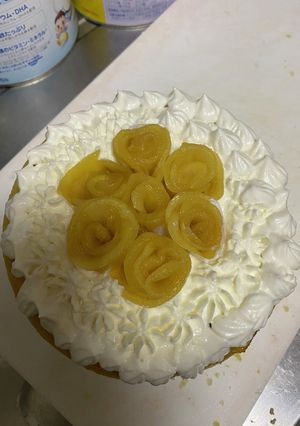 リンゴケーキ、薔薇デコレーション-レシピのメイン写真