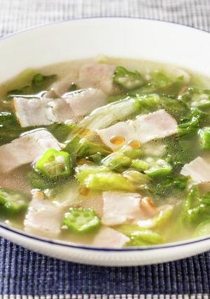 レタス&オクラのごま香るパワースープ-レシピのメイン写真
