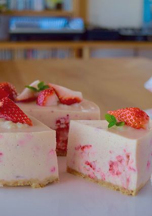 イチゴと甘酒のレアチーズケーキ-レシピのメイン写真