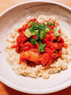 ダイエットに!オートミールで納豆キムチ-レシピのメイン写真