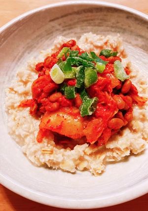 ダイエットに!オートミールで納豆キムチ-レシピのメイン写真