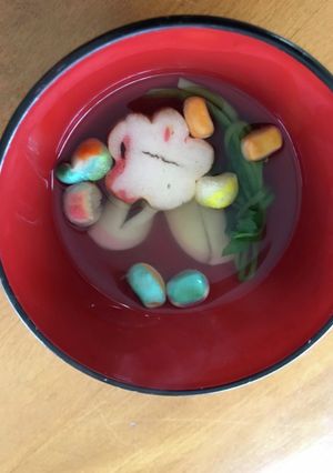 ひな祭り 三つ葉と麩のお吸い物-レシピのメイン写真