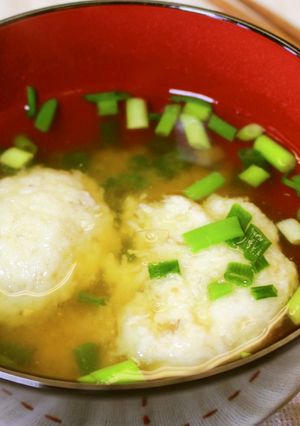 ふわふわ♪大和芋団子の味噌汁-レシピのメイン写真