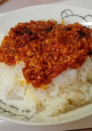 自家製ミートソース掛け簡単ご飯。-レシピのメイン写真
