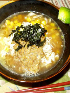 納豆コーンみそラーメンde1人ランチ☆-レシピのメイン写真
