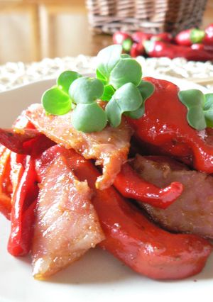 ●万願寺とうがらしとベーコンのカレー味●-レシピのメイン写真
