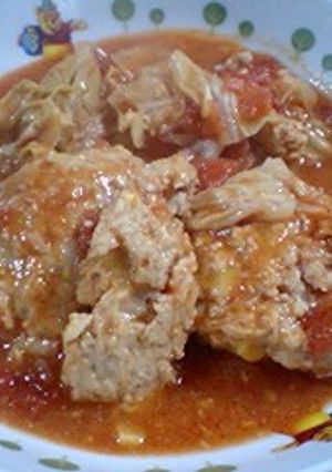 鶏団子とキャベツのトマト煮込み-レシピのメイン写真