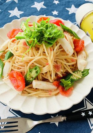 Tくん元気☆明太子とイカスパゲッティ♪-レシピのメイン写真