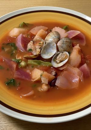 あさり＆サラダ豆＆野菜のトマトスープ-レシピのメイン写真