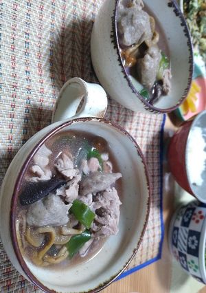 具だくさん そばがき汁★伊吹在来そば-レシピのメイン写真