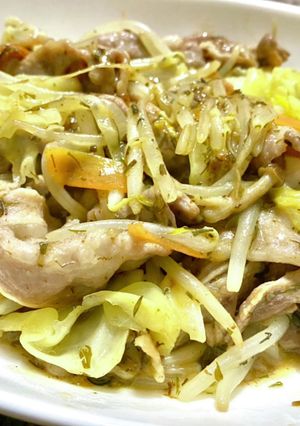 アカモク入り ガッツリ!肉野菜炒め-レシピのメイン写真