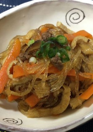 牛ひき肉と春雨の炊いたん（春雨の煮物）-レシピのメイン写真