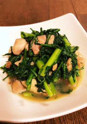 鶏の春菊炒め-レシピのメイン写真