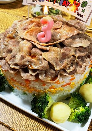 肉ケーキ！誕生日やパーティーに！-レシピのメイン写真