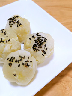 桃の節句に!電子レンジでさつまいも団子♡-レシピのメイン写真