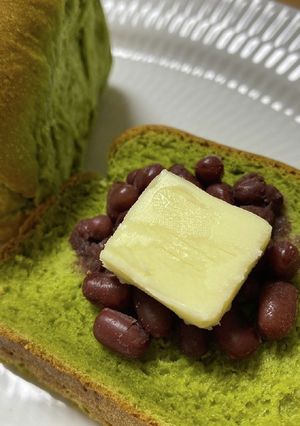 ふわふわしっとり米粉入り抹茶食パン-レシピのメイン写真