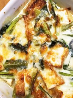 小松菜と厚揚げの味噌マヨチーズ焼き-レシピのメイン写真