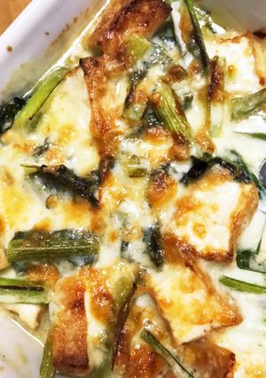小松菜と厚揚げの味噌マヨチーズ焼き-レシピのメイン写真