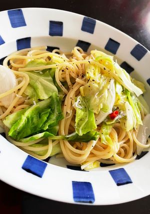 春キャベツとしらすのペペロンチーノ-レシピのメイン写真