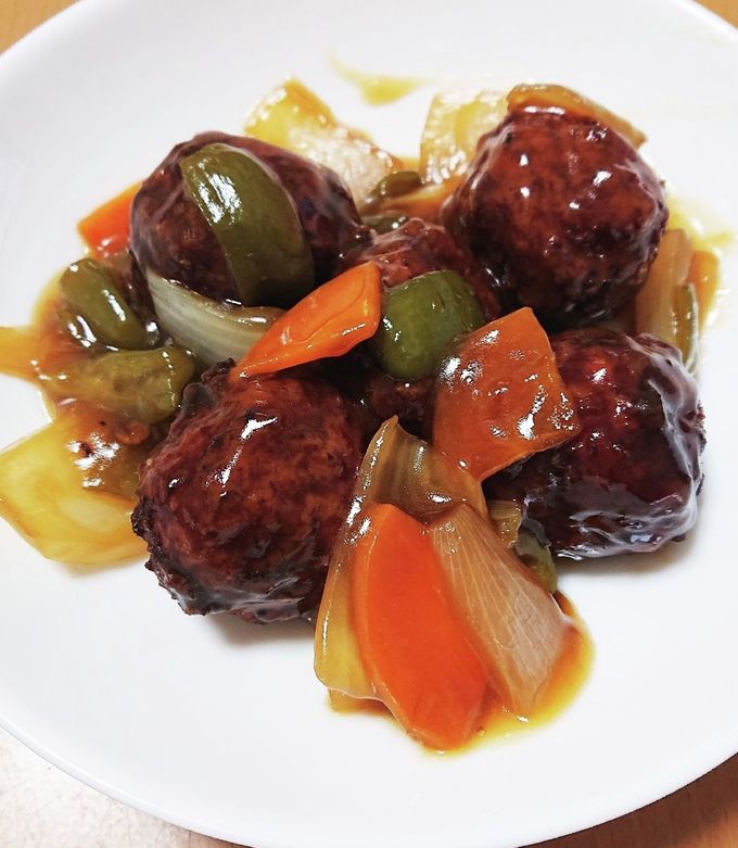 肉団子と野菜の甘酢あん(惣菜アレンジ)-レシピのメイン写真