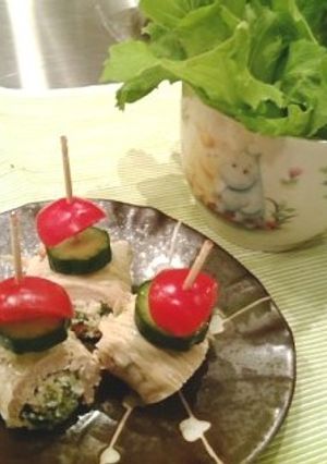 ピンチョス☆チキンカッテージロール-レシピのメイン写真
