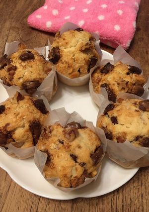 マヨネーズでくるみとチョコのマフィン-レシピのメイン写真