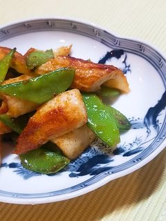 お弁当に☆ちくわと絹さやのカレーマヨ炒め-レシピのメイン写真