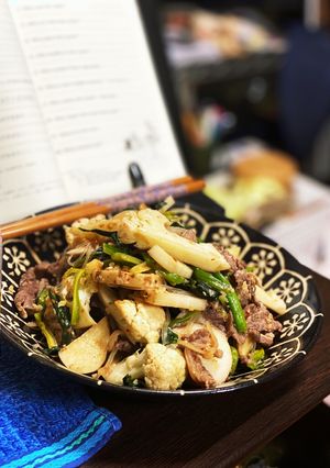 牛肉コマと野菜と春雨のナンプラー炒め-レシピのメイン写真
