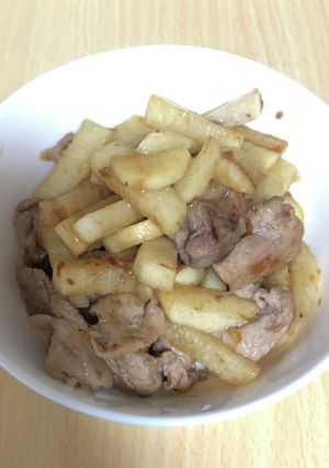 やまいもと豚コマのめんつゆ炒め-レシピのメイン写真
