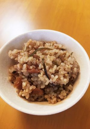 梅干しと塩昆布の玄米ご飯-レシピのメイン写真