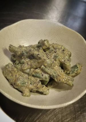 インゲンのマヨ味噌の黒ゴマ和え！-レシピのメイン写真