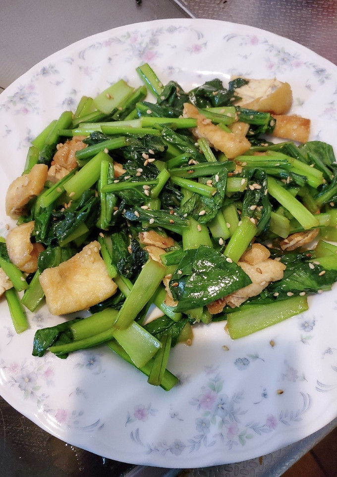 小松菜と油揚げの炒め物-レシピのメイン写真