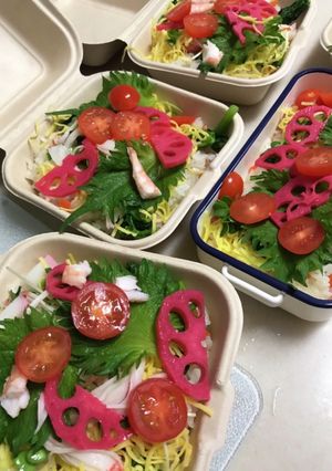 ひな祭りに　ちらし寿司のお弁当-レシピのメイン写真