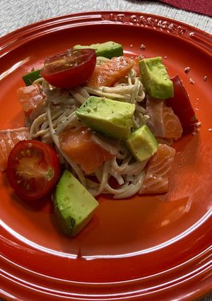 サーモンとアボカドの冷製パスタ-レシピのメイン写真