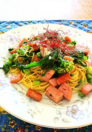 春を満喫♥️菜の花とスパムの絶品パスタ✨-レシピのメイン写真