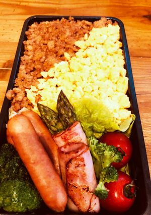 2色そぼろ弁当（高校お弁当⑭）-レシピのメイン写真