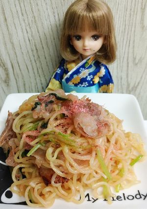 リカちゃん♡生ハム三つ葉白だし焼きそば-レシピのメイン写真