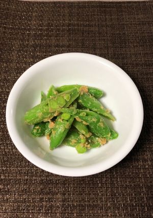 スナップえんどう塩麹ピーナツクリーム和え-レシピのメイン写真