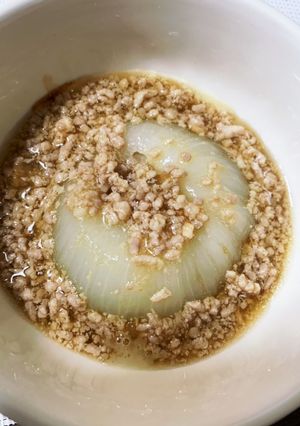 新玉の丸ごとレンジ蒸し　鶏そぼろあんかけ-レシピのメイン写真