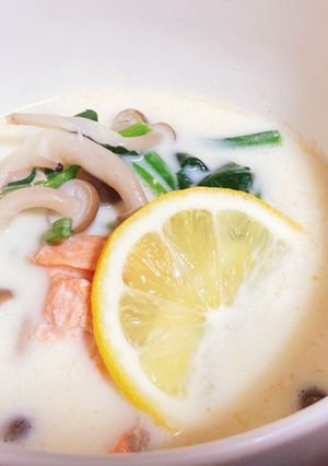 サーモン豆乳レモンスープ-レシピのメイン写真
