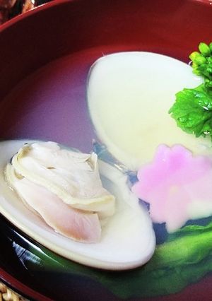 春を感じる♪はまぐり＆菜の花のお吸い物-レシピのメイン写真
