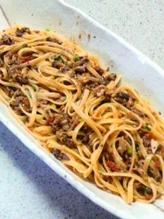 黒オリーヴとドライトマトとツナのパスタ-レシピのメイン写真