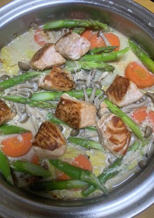 鮭と野菜のミルク煮-レシピのメイン写真