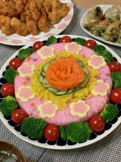 簡単!子供と食べるちらし寿司ケーキ-レシピのメイン写真