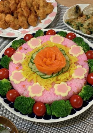 簡単！子供と食べるちらし寿司ケーキ-レシピのメイン写真