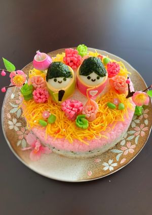 雛祭りのお祝い☆ちらし寿司ケーキ☆-レシピのメイン写真