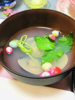 雛祭り・はまぐりのお吸い物・三つ葉・お麩-レシピのメイン写真