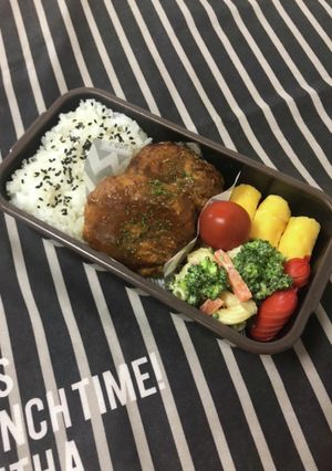 男子高校生弁当3/4煮込みハンバーグ-レシピのメイン写真