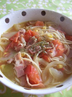 トマト入り❤カレースープパスタ-レシピのメイン写真